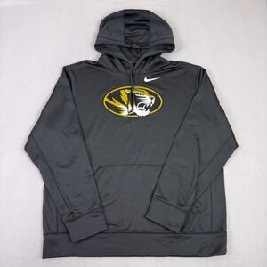 Nike Mizzou Missouri Tigers Therma-FIT Hoodie Men's Large Grey Pullover NCAA